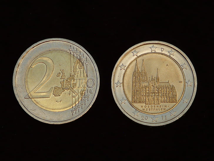 Geld, Münzen, specie, Euro, € Münze, Metall, Wert