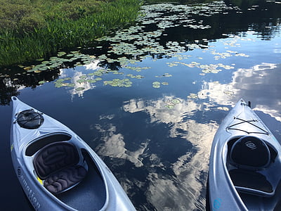 kayak, Lac, sports nautiques, été, en plein air, bleu