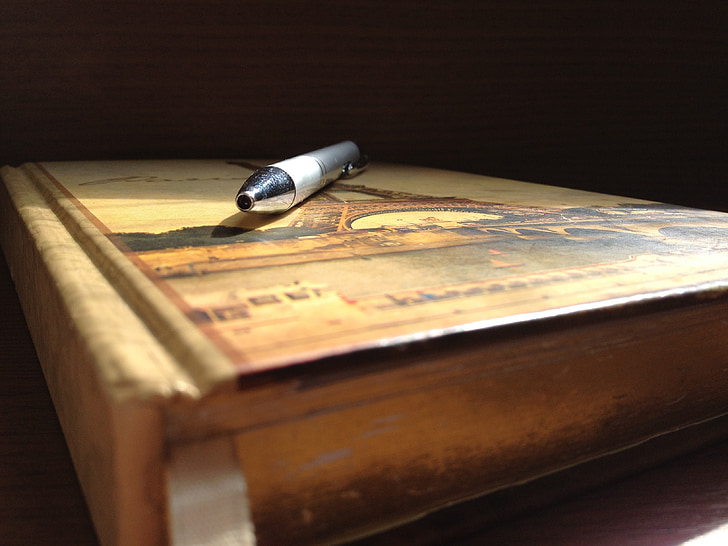 knjiga, bilježnica, olovka