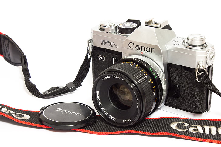 Canon, kamera, filmas, Analoginis, fotografija, nuotrauka, objektyvas
