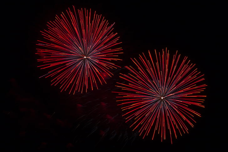 fireworks, new year's eve, night, pyrotechnics