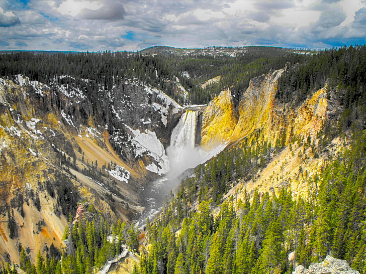 lama geyser, air, Taman, Geyser, Yellowstone, lama, Wyoming