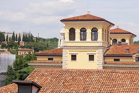 Verona, Italia, gamlebyen, gammel bygning, fasade, arkitektur, historisk