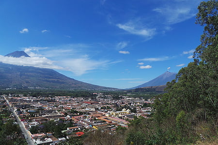 volcà de l'aigua, volcà actiu, Antigua, Guatemala, muntanya, natura, representacions