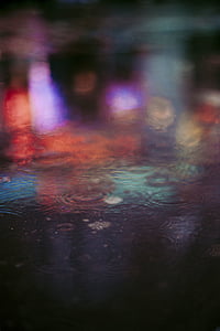 น้ำ, หล่น, ฝน, มีสีสัน, ในเมือง, เมือง, พื้นหลัง
