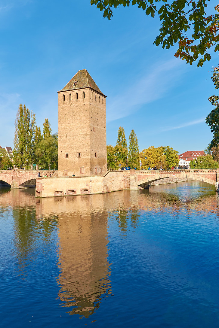 Alsace, Henry tower, Pont kirjekuoret, Canon bastion, Strasbourg, Weir, Tower