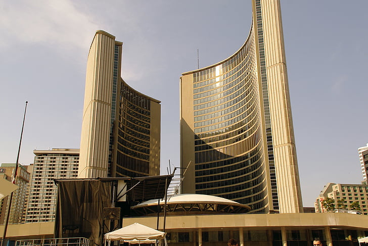 Kanada, Toronto, hoone, manustamist, arhitektuur, pilvelõhkuja, linna areenil