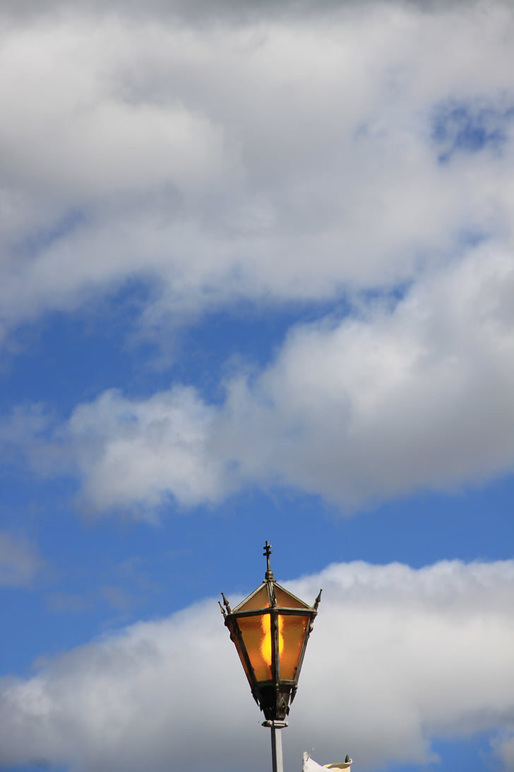 pouliční lampa, světlo, obloha, Architektura, Cloud - sky, modrá