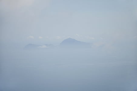 туман, Гора, Италия, Везувий, Неаполь, пейзаж, облака