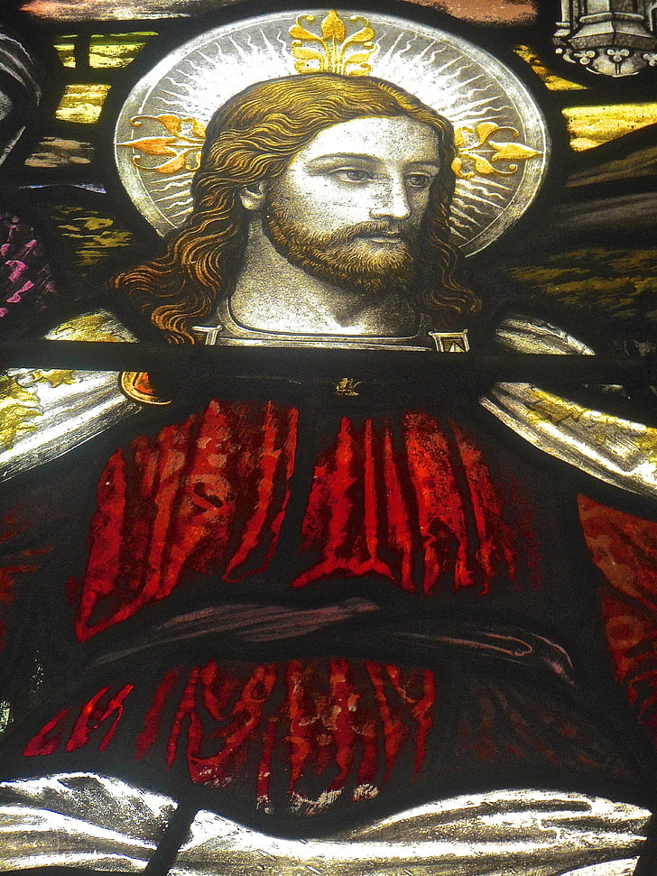 Gesù Cristo, arte del vetro, Chiesa di St johns, Hyde park, Londra