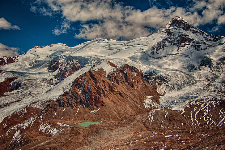 Gunung, gletser, es, pendakian gunung, Trekking, Argentina, Aconcagua