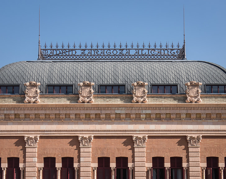 arkitektur, mursten, geometriske, Station, Atocha, Railway station