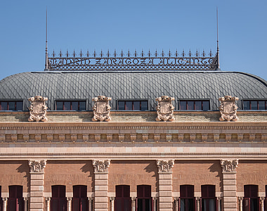 arkitektur, tegel, geometriska, Station, Atocha, järnvägsstation