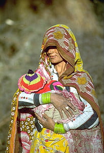 Индия, индийски жена, жена, дете, традицията, човешки