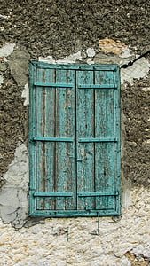 Xipre, Xylotymbou, antiga casa, finestra, envellit, fusta, rovellat