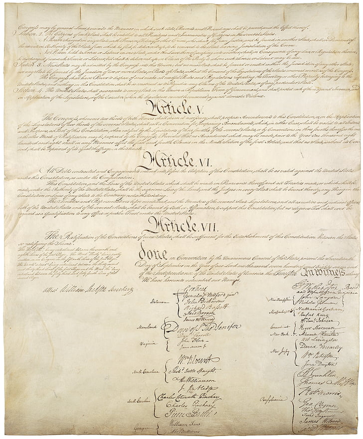 Anayasa, Amerika Birleşik Devletleri, ABD, Amerika, 17 Eylül 1787, Federal Cumhuriyet, sipariş