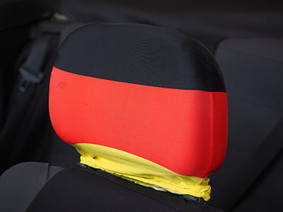 niskatukeen kiinnitettävä, auto, pinnoite, Saksa värit, lippu, musta, punainen
