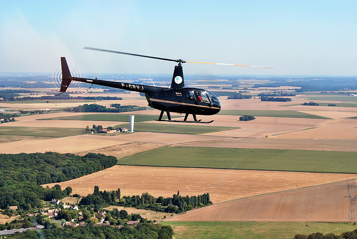Hubschrauber, Chevreuse-Tal, Frankreich, in den Himmel, Flug