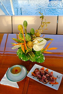 blomster, snack, forretter, blomst arrangement, dekoration, mad, catering