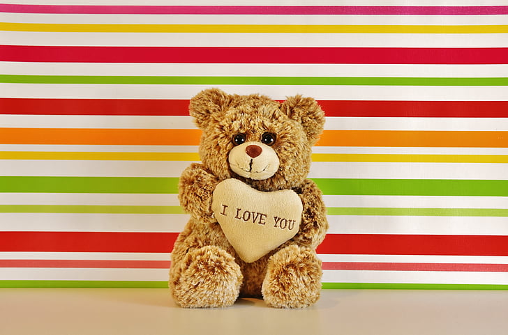 Cinta, Teddy, beruang, Manis, boneka binatang, Hari Valentine, teman