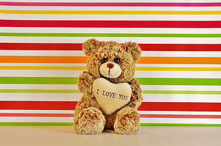 爱, 泰迪, 熊, 可爱, 毛绒玩具, 情人节那天, 朋友