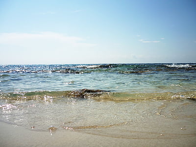 Meer, Strand, Welle, Ozean, Urlaub, Sand, Zypern
