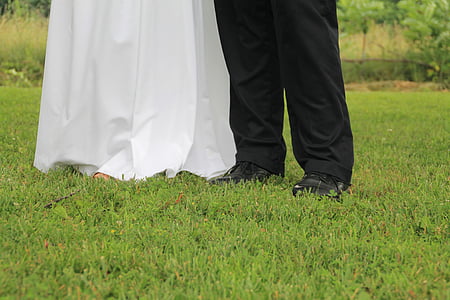 งานแต่งงาน, เครื่องแต่งกาย, กางเกงขายาว, ฟุต, รองเท้า, สีขาว, ชุด