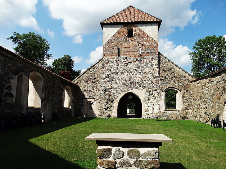 ruïna de l'església, altar, antiguitats, björkvik, sörmland