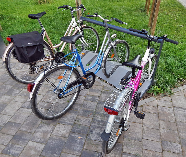 bicicletas, bicicletas da cidade, Turismo, rack de bagagem, luzes da bicicleta