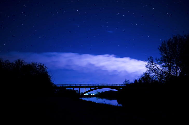 stjernehimmel, Night fotografi, nattehimlen, Cloud front, nat, Sky, mørket