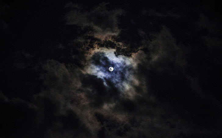 mesiac, Príroda, Príroda, oblaky, Sky, tmavé, noc