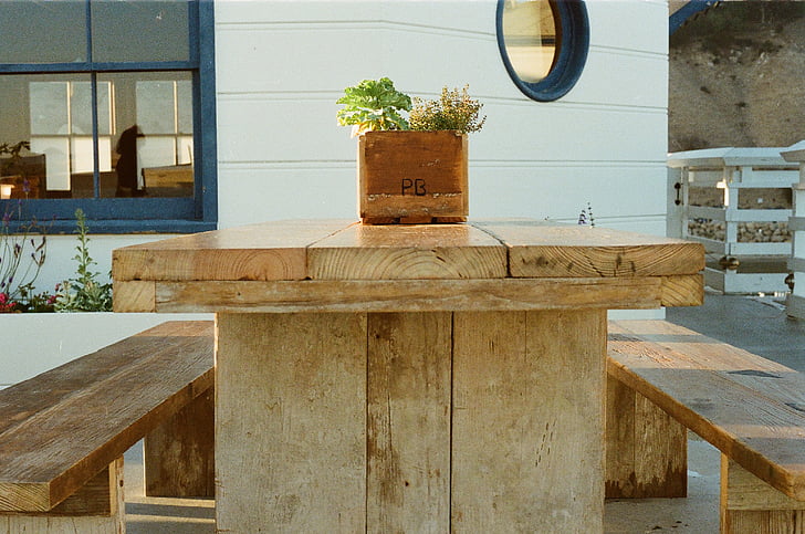 на открито, пейка, таблица, Градина, мебели, верандата, дървен материал
