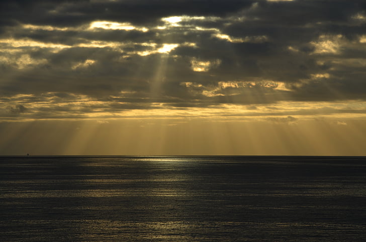 Sunrise, Sea, aluksen, morgenstimmung, Morgenrot, Luonto, Lake