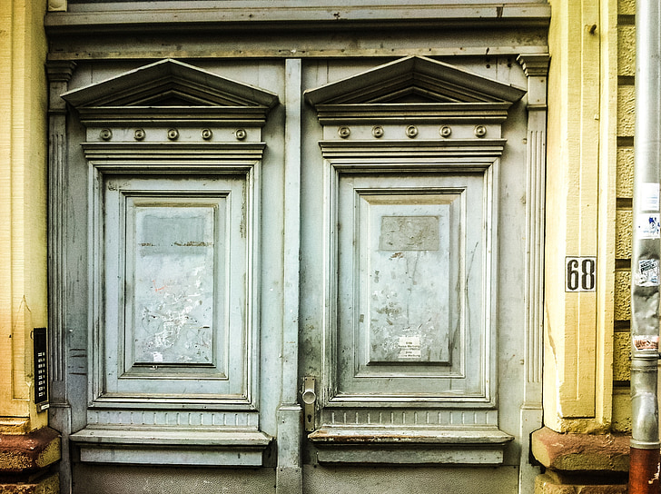 input, deur, oude, hout, de ingang van het huis, voordeur, houten deur