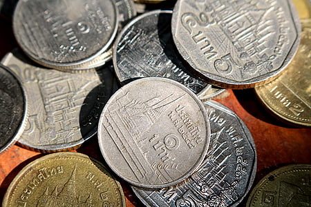 USD, perak, masing-masing bagian, logam, perak logam, Thailand keuangan, baht