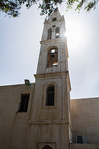Iglesia, Torre, edificio, campanario, cristiano, cielo, casco antiguo