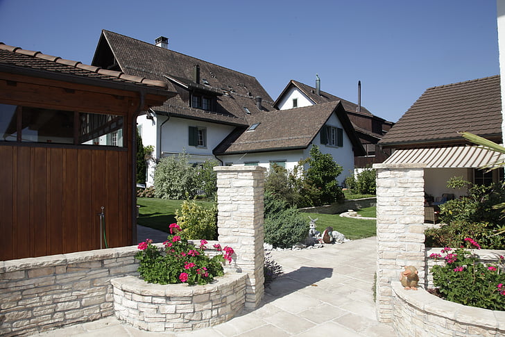 renoveret hjem, Rümlang, Village, Hof, Manor, hjem, Schweiz