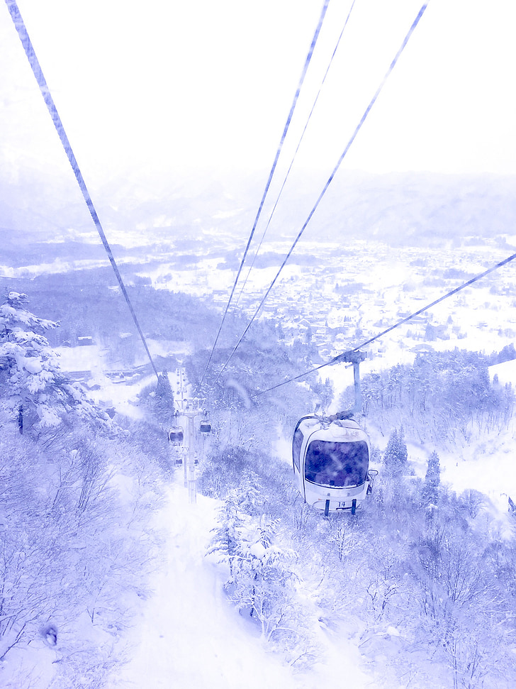 chairlift, snow, snowing, winter, mountain, nature, alpine