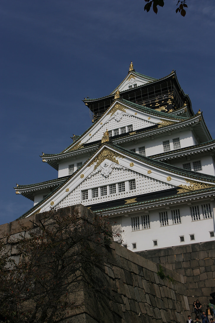 Osaka, Japan, Osaka slott, turistmål, ruinerna, historia