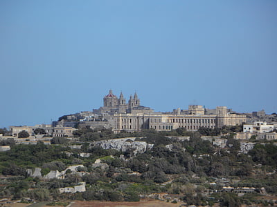aplikace Outlook, pohled, Malta, Mdina, kostel, vesnice, město