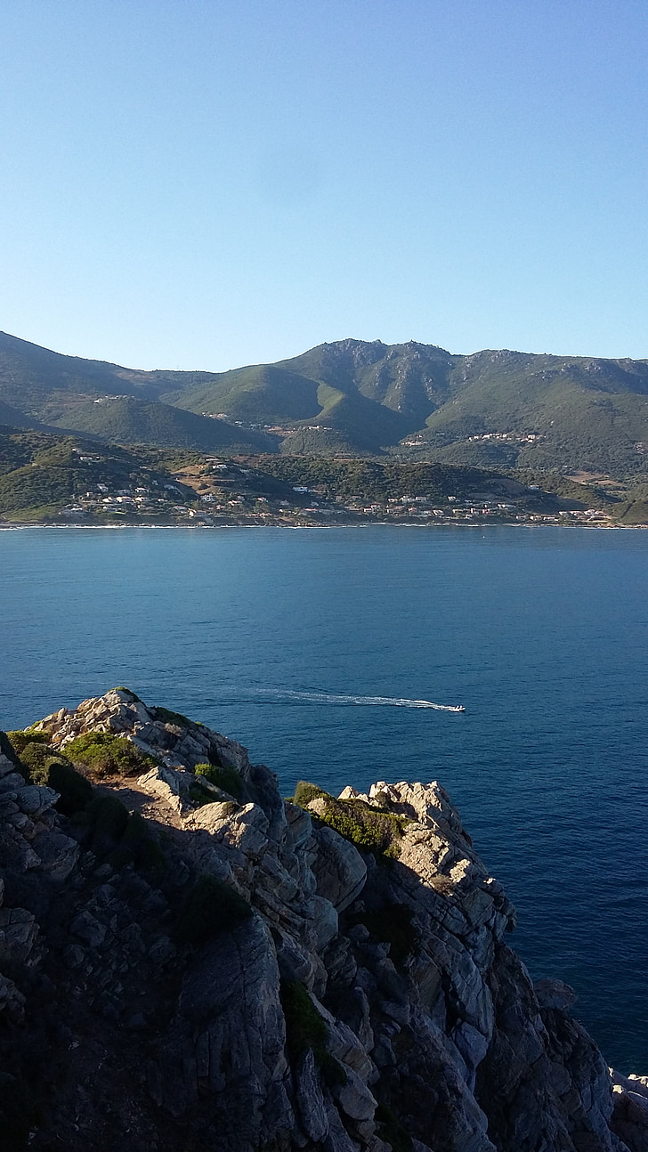 scogliera, barca, mare, vicino al mare, lato, roccia, Mediterraneo