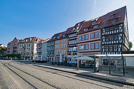 Cathedral square, Erfurt, Tīringenes federālā zeme Vācijā, Vācija, Vecrīgā, vecā ēka, interesantas vietas
