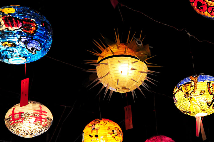 festival de faroles, linterna, flor 燈