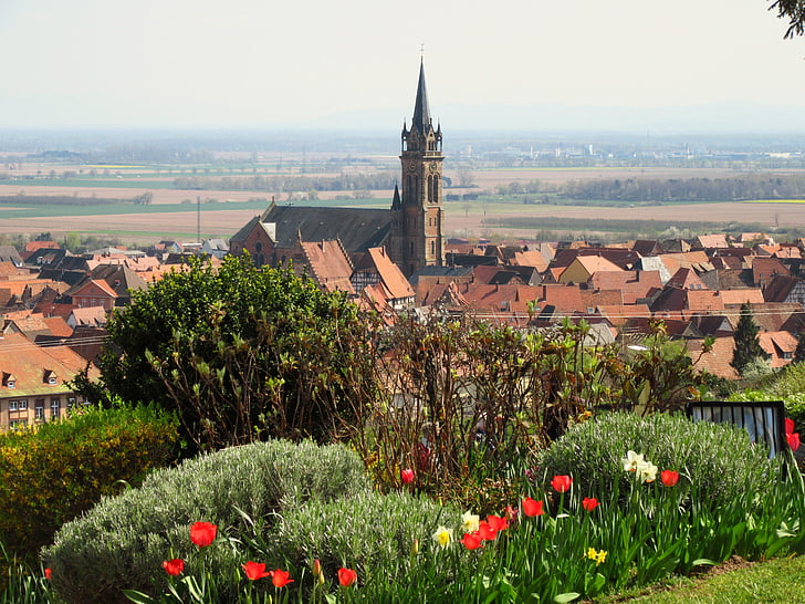 Alsace, landsbyen, Frankrike, kulturarv, gamle hus, landlig område, gamle landsbyen