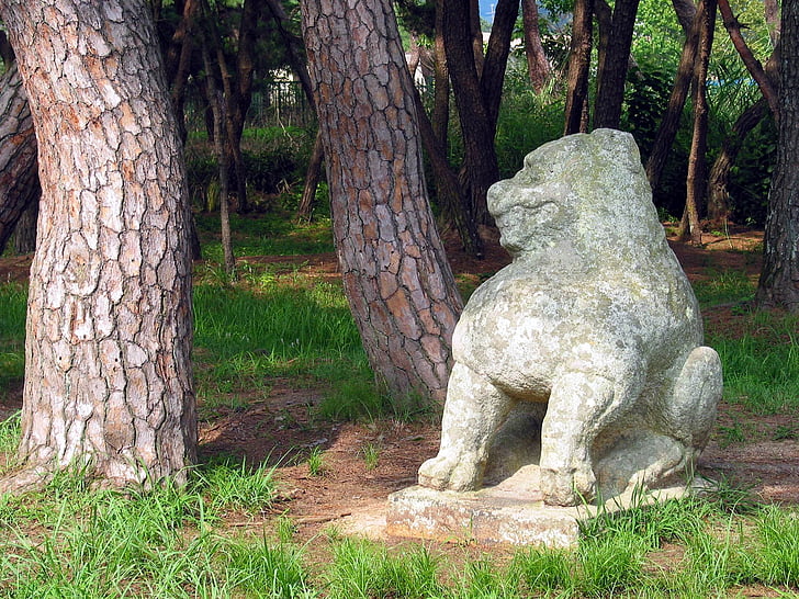 Gwaereung, statue de Pierre, Corée, Racing, tombe, République de Corée, culture de Corée