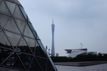 Cantão, edifício, Torre de telecomunicações, arquitetura, arranha-céu, Torre, Ásia