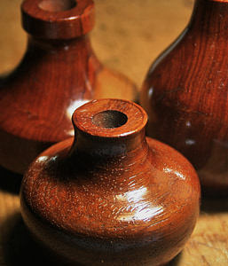 keramik, krukmakarlera, trä behållare, flaskor, Antik, lera, Potter