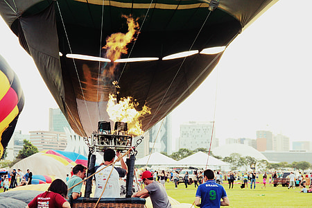 熱気球, フライト, 空, 光, 平和, エンターテイメント, 火