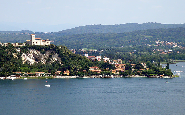 Angera, jezero, Varese, Panorama, Itálie, Obec, město