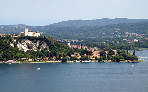 Angera, Lake, Varese, Panorama, Italia, kunta, kaupunki